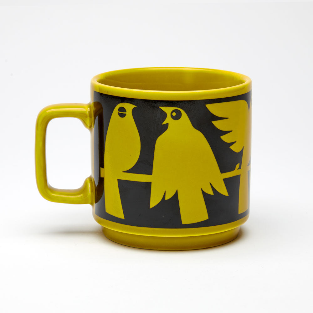 Magpie x Hornsea Mug - Birds Chartreuse