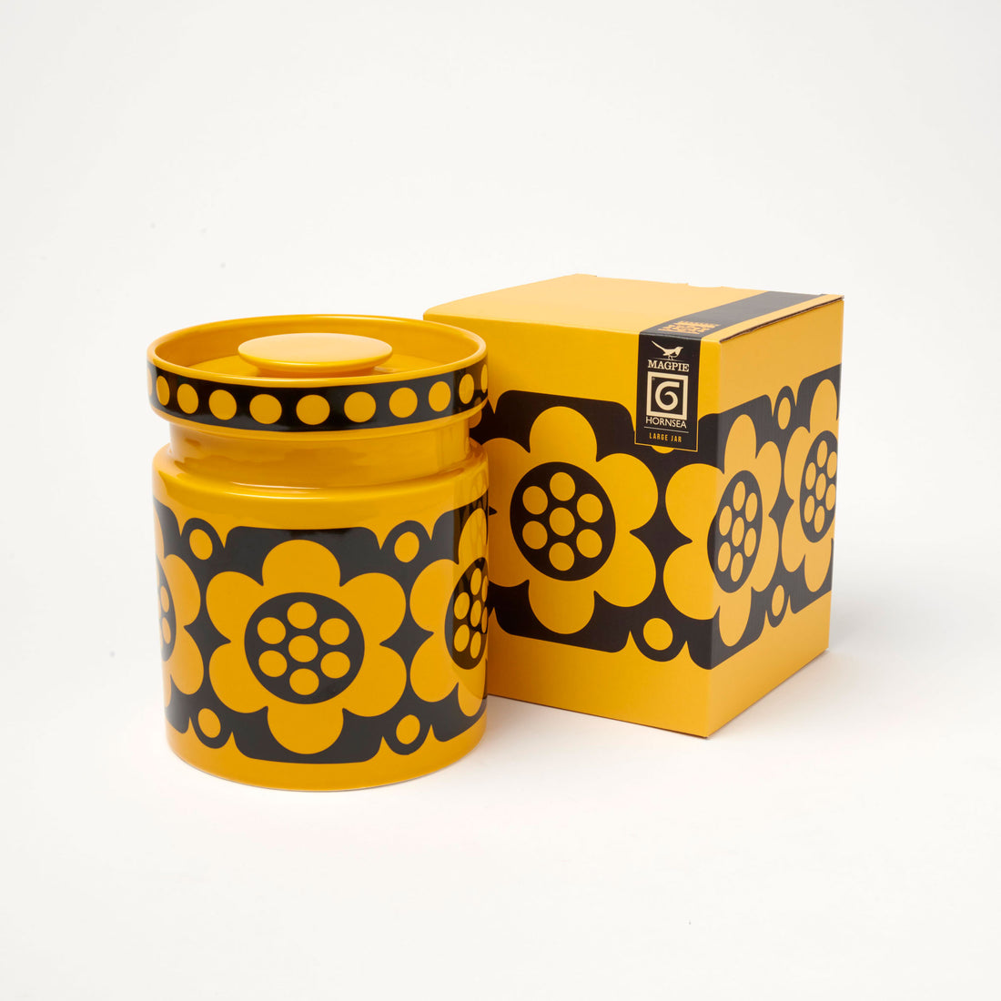 Magpie x Hornsea Mini Jar - Yellow Geo Flower