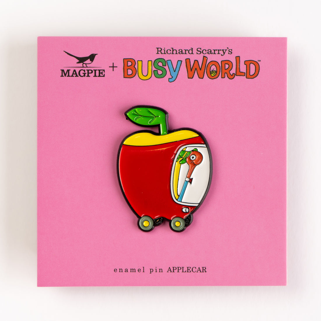 Magpie x Richard Scarry Applecar Enamel Pin