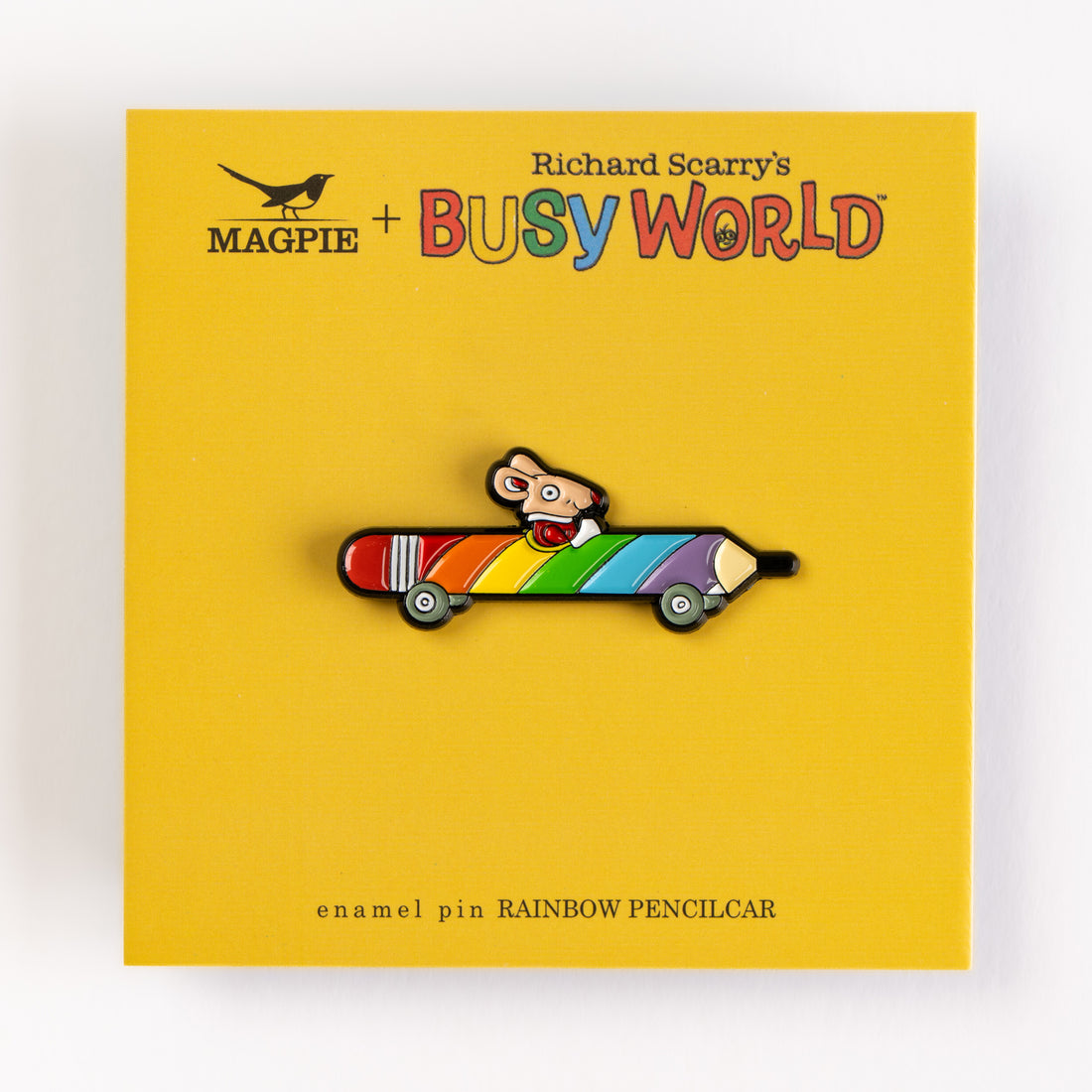 Magpie x Richard Scarry Rainbow Pencilcar Enamel Pin