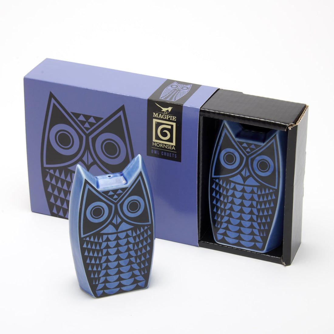 Magpie x Hornsea Owl Cruet Set - Blue